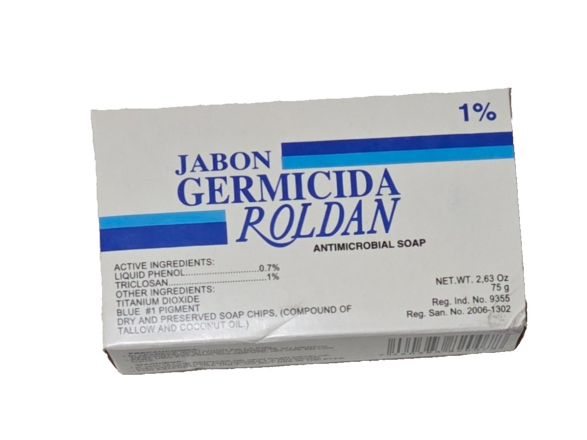 Roldan Antimicrobial Soap Blue 1% 2.63oz Deep Clean Disinfect Skin Bar