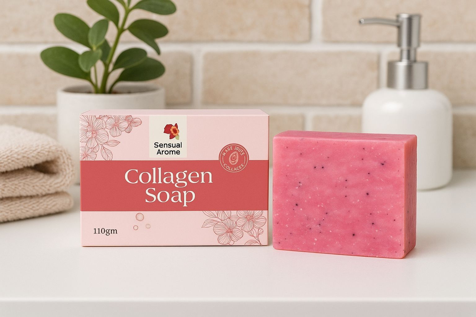 Collagen Soap 110g Face Body Acne Soap Cleansing Bar for Dark Spots Remover