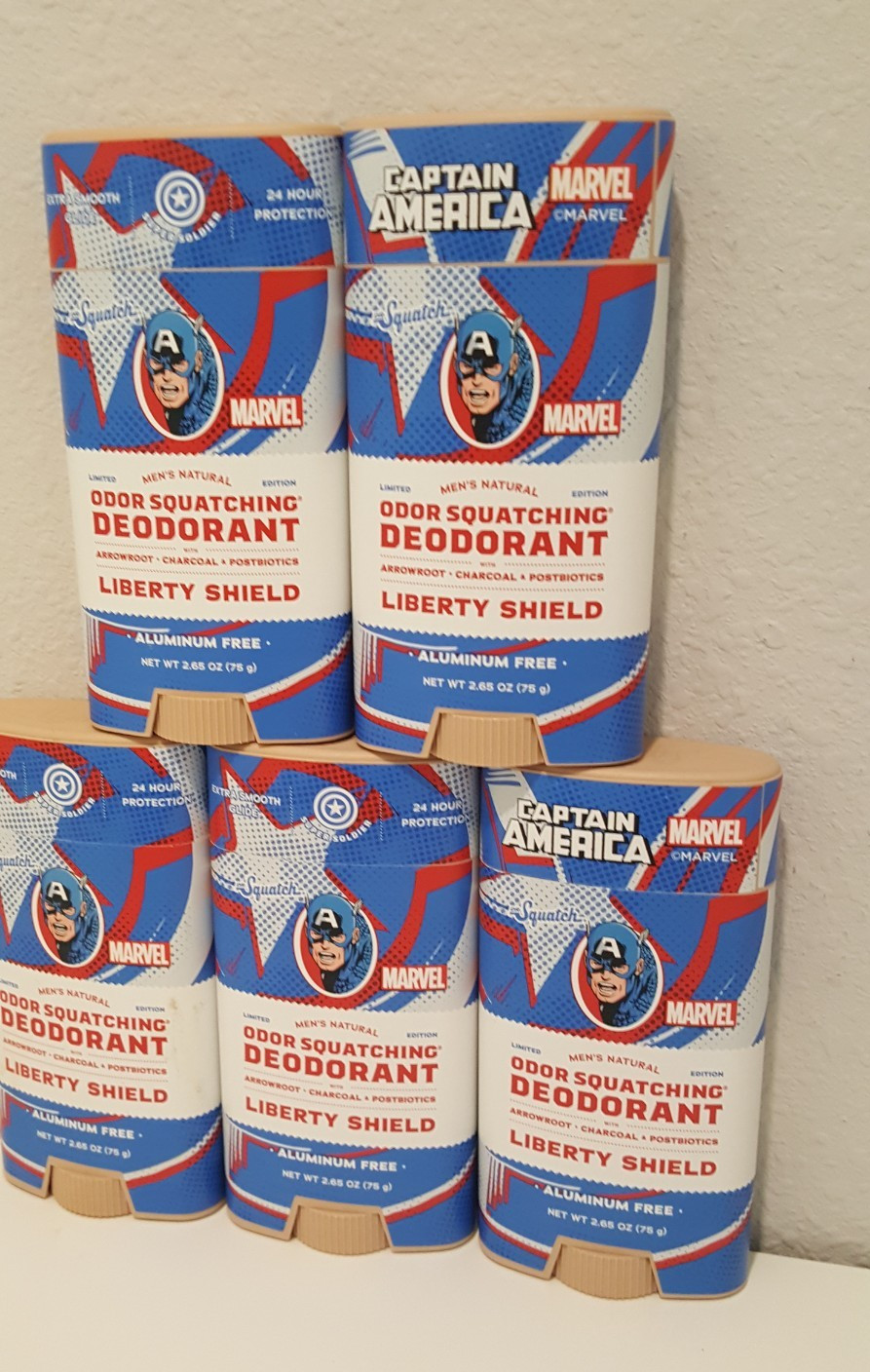 5 Pack – DR. Squatch Men’s CAP. MERICA Edition Deodorant 2.65 fl oz – Soap 5oz