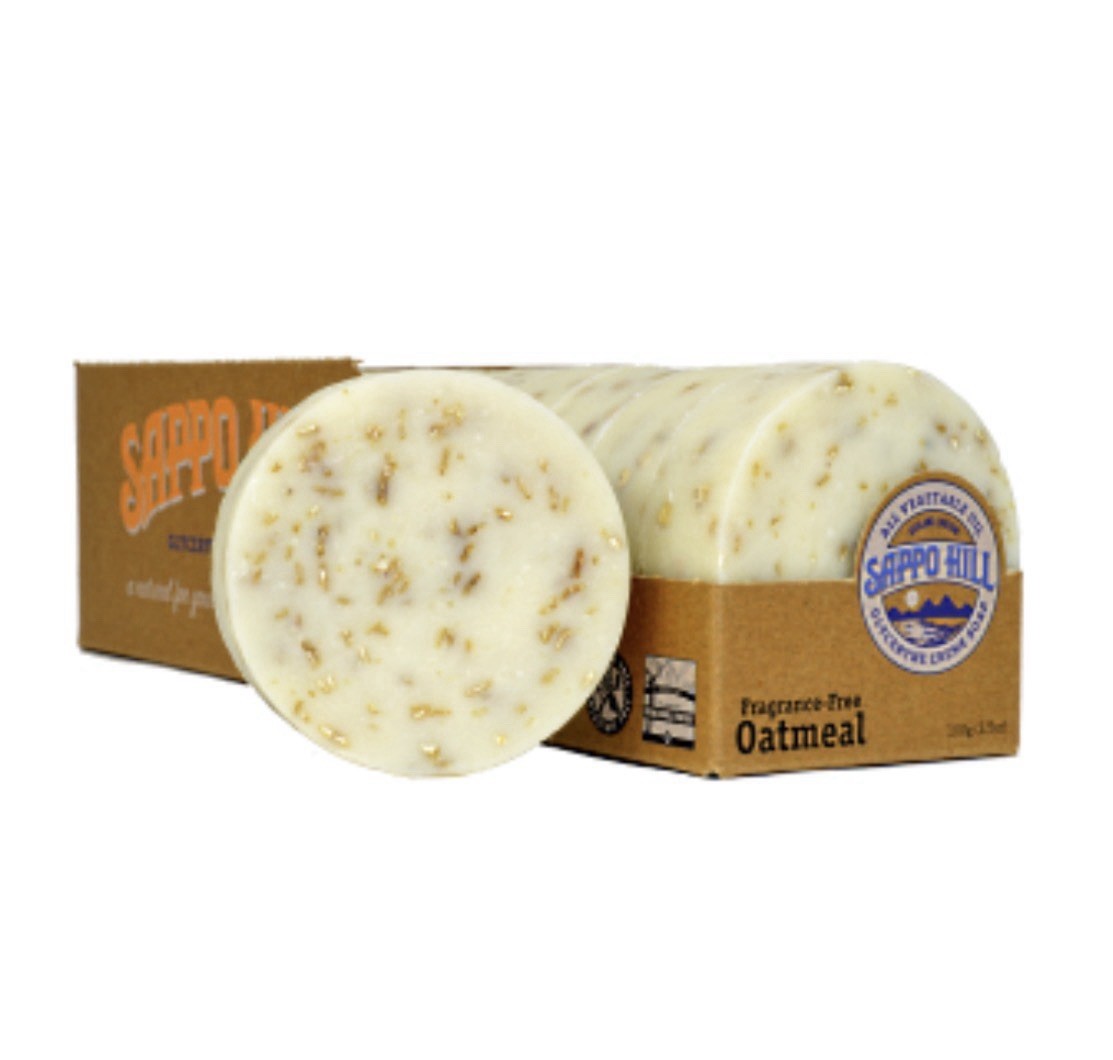 Sappo Hill Oatmeal Bar Soap 3.5 oz Natural Fragrance Free – 12 Pack