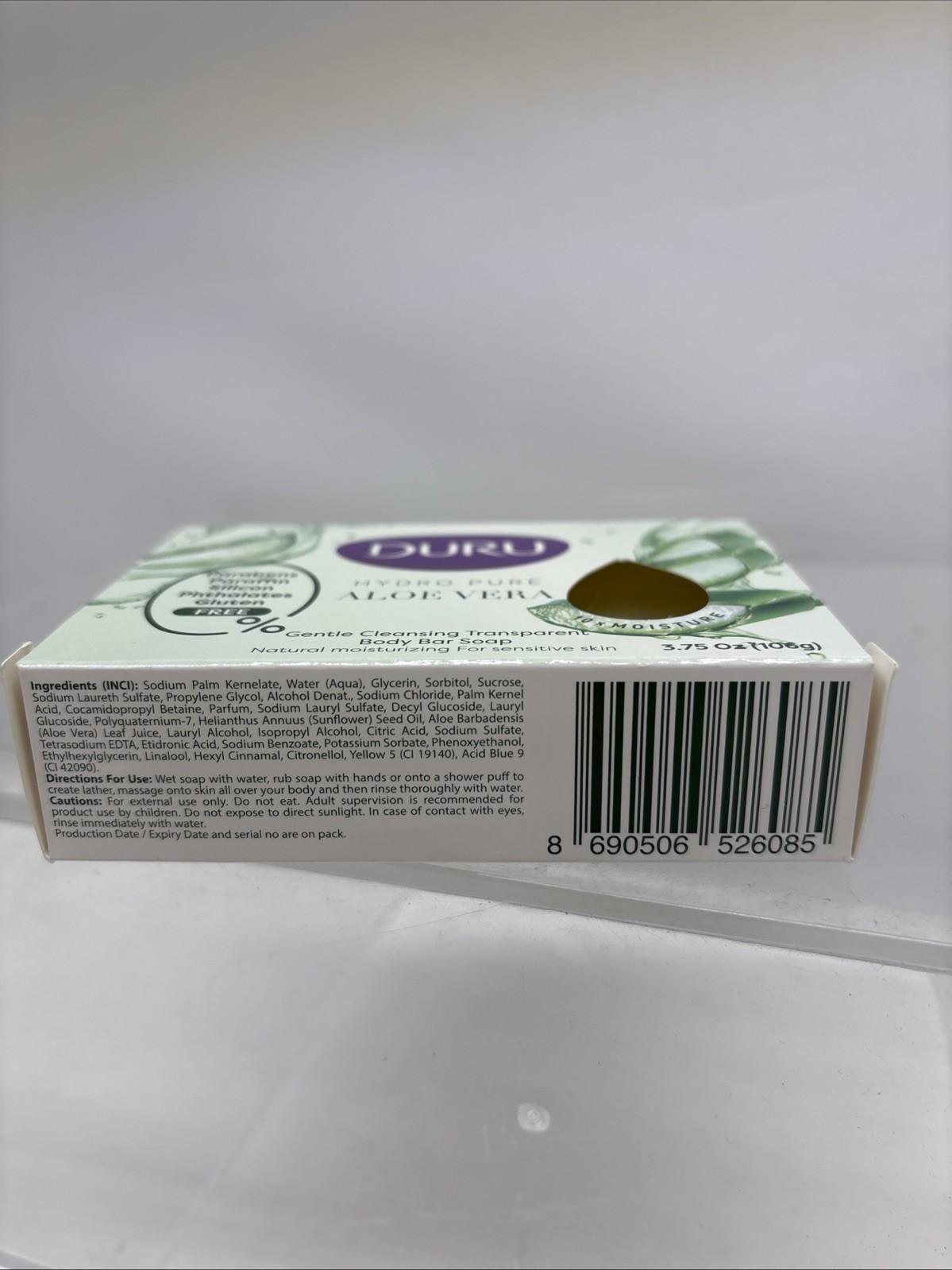 6 X DURU ALOE VERA Hydropure Gentle Cleansing Body Bar Soap 3.75oz Ea. (B91