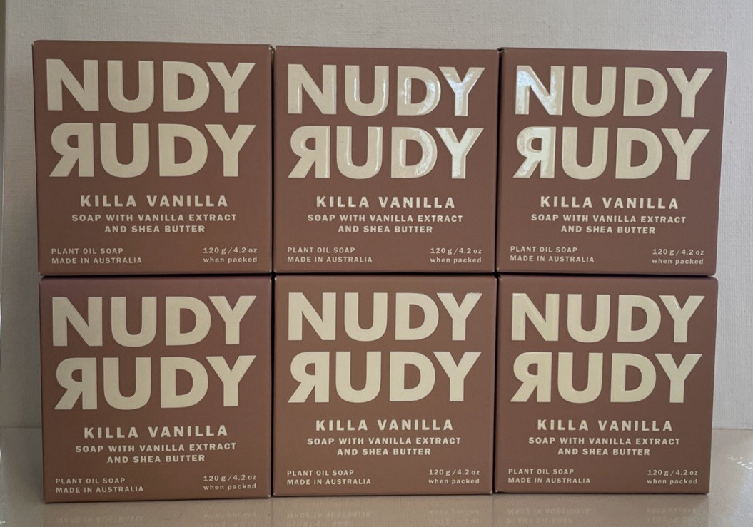 6 Nudy Rudy Killa Vanilla Extract Shea Butter Plant Oil Soap 4.2 oz **READ***