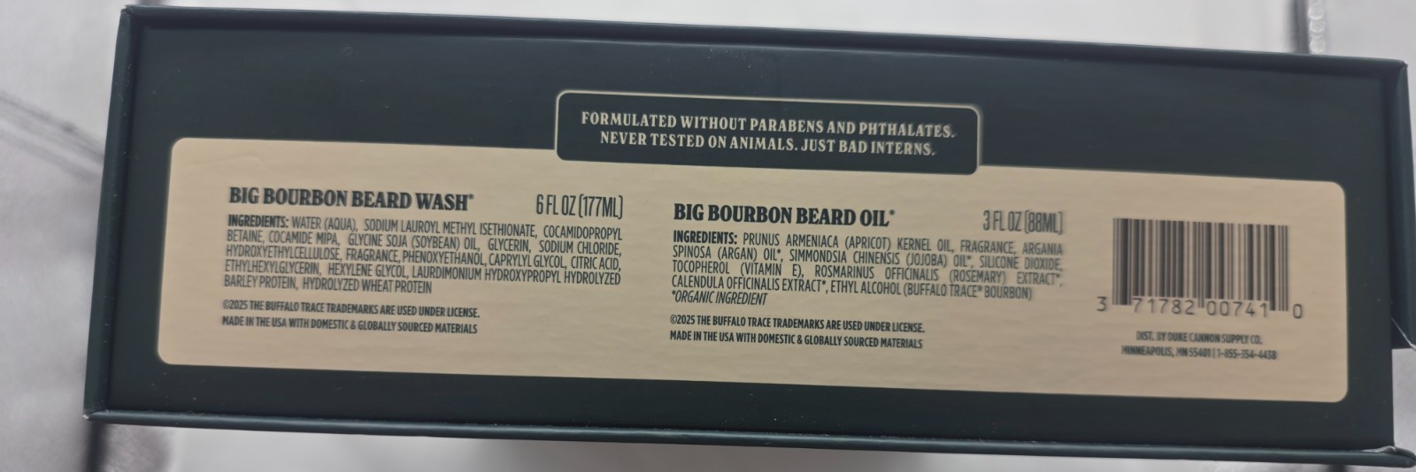 Duke Cannon Co. Bourbon Beard Box “Beard Wash” “Beard Oil” NEW Gift Set+