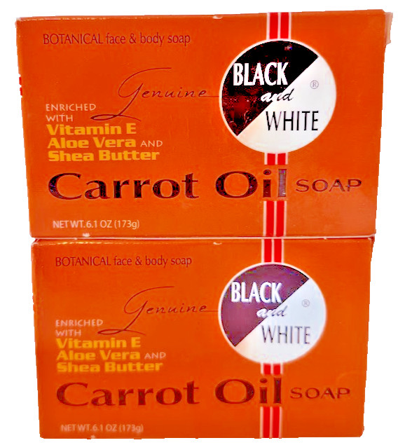 Black & White Botanical Carrot Oil Soap with Vit.E, Aloe vera, SheaButter173g X2
