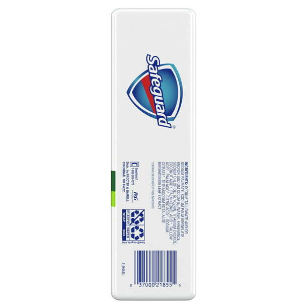 Safeguard Antibacterial Deodorant Soap Bar Fresh & Clean White Aloe Vera 4 Count