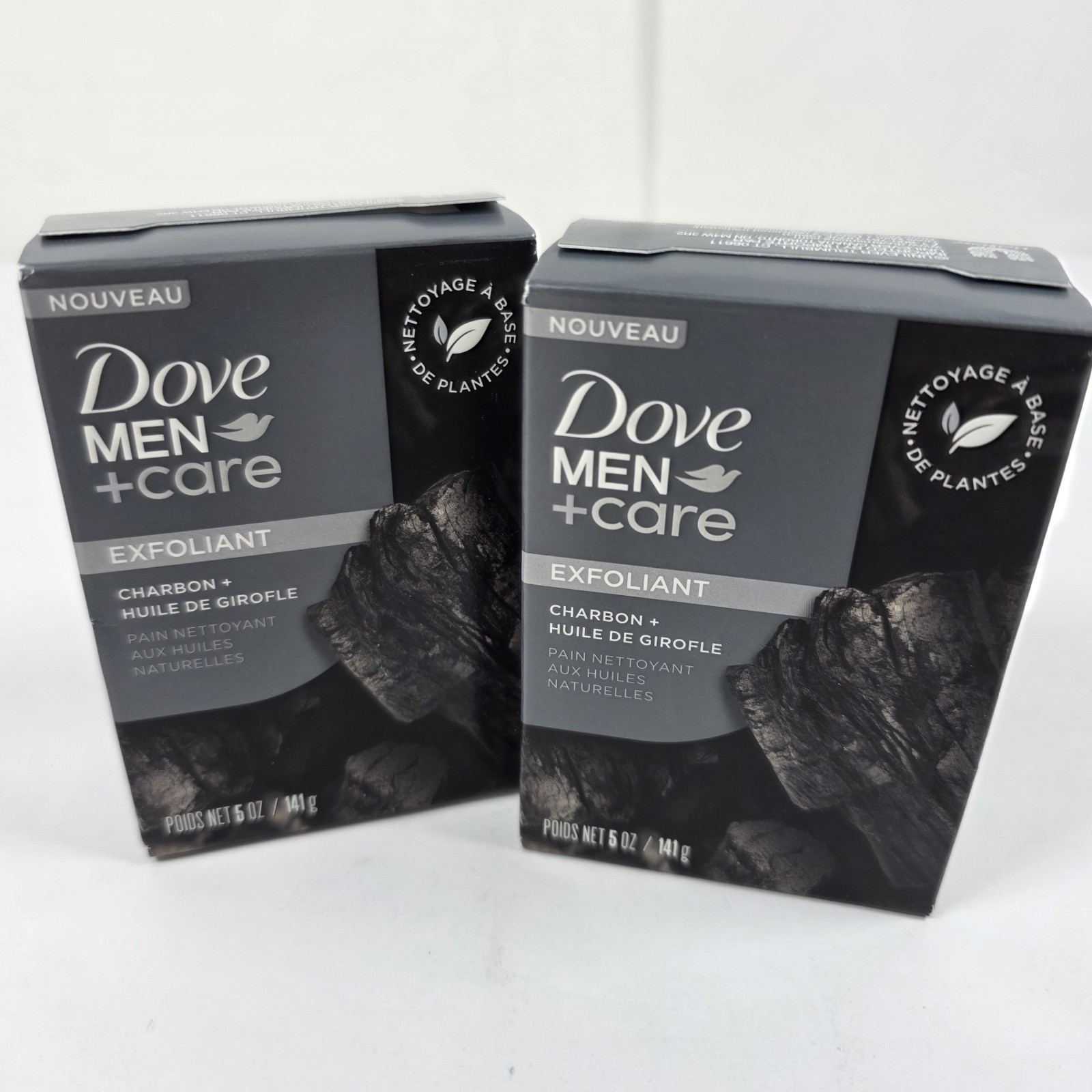 2 Dove Men Care Exfoliate Cleansing Bars – 5 oz (141 g) – Charcoal and Clove Oil