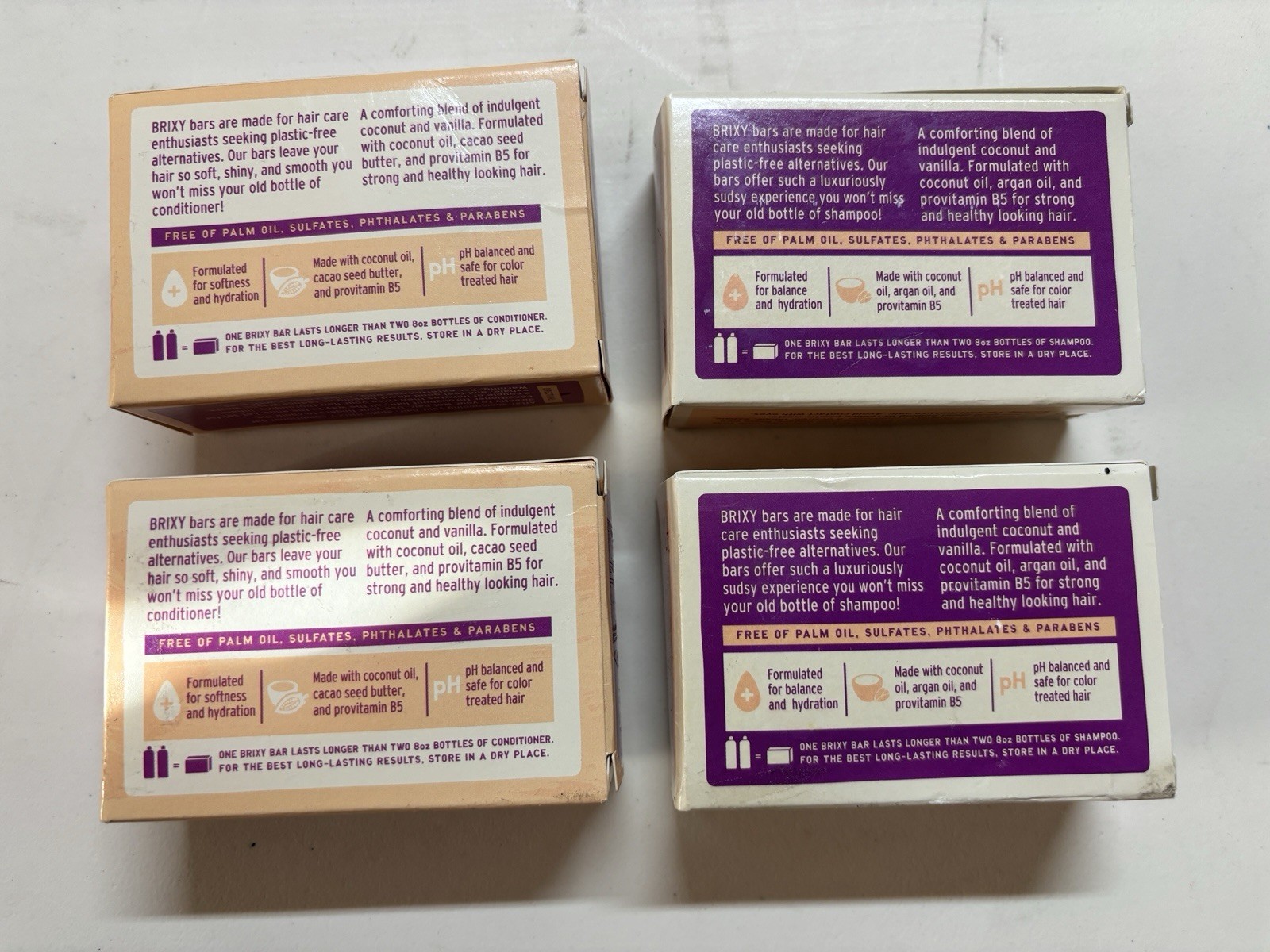 4 Brixy Bar Shampoo/Conditioner Coconut Vanilla 4oz Soap Hiking Camping