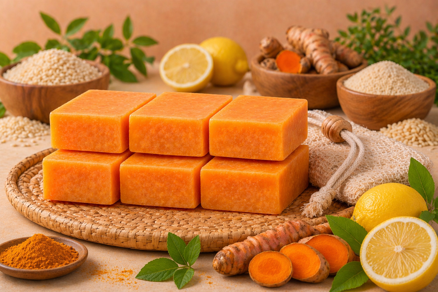 Kojic Acid Soap 6 Bars Dark Spot Remover Turmeric Brightening Face Body Skin