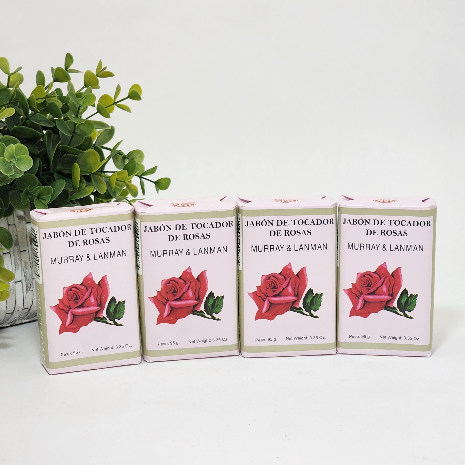 Rose Soap by Murray & Lanman – Jabon de Tocador de Rosas – 4 Bars 3.35 oz each