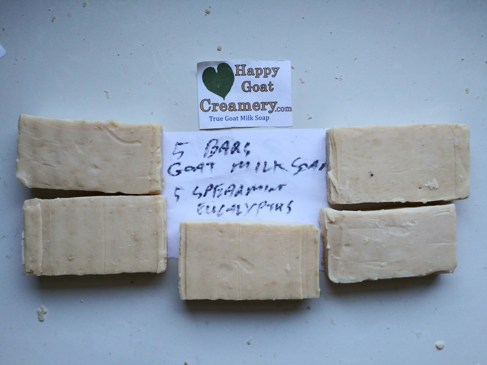 SPEARMINT & EUCALYPTUS GOAT MILK SOAP HAPPY GOAT CREAMERY PURE ESSENTIAL OIL
