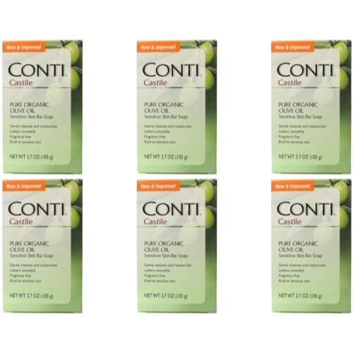 6 Pack Conti Castile Olive Oil Soap 3.7 Oz Each