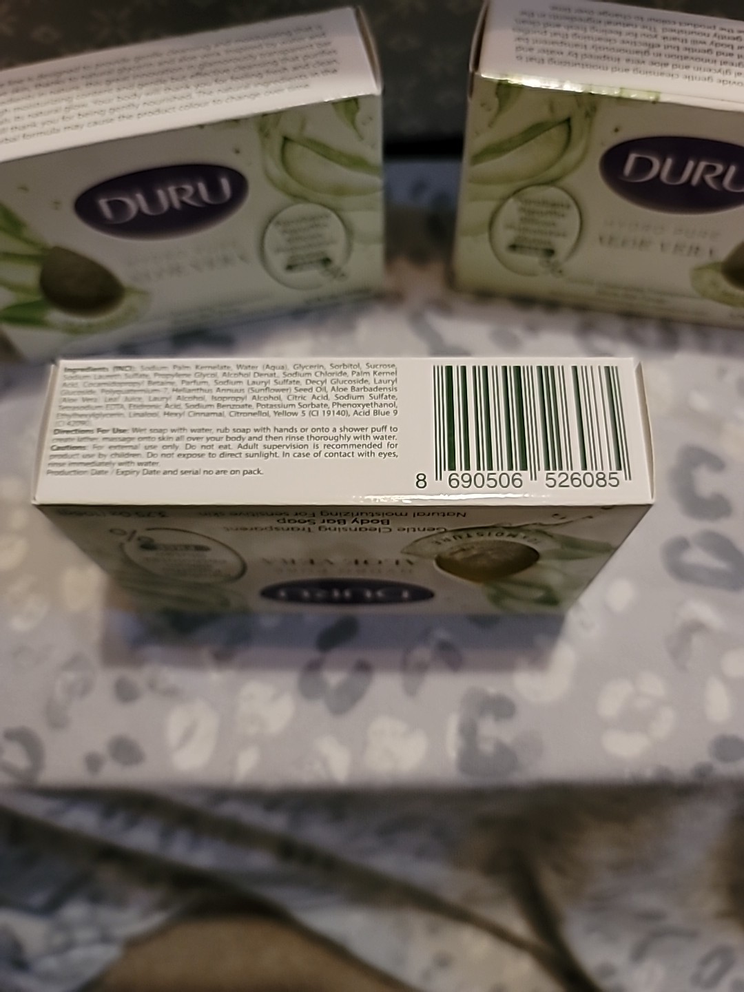 3x DURU ALOE VERA Hydropure Gentle Cleansing Body Bar Soap 3.75oz Ea.