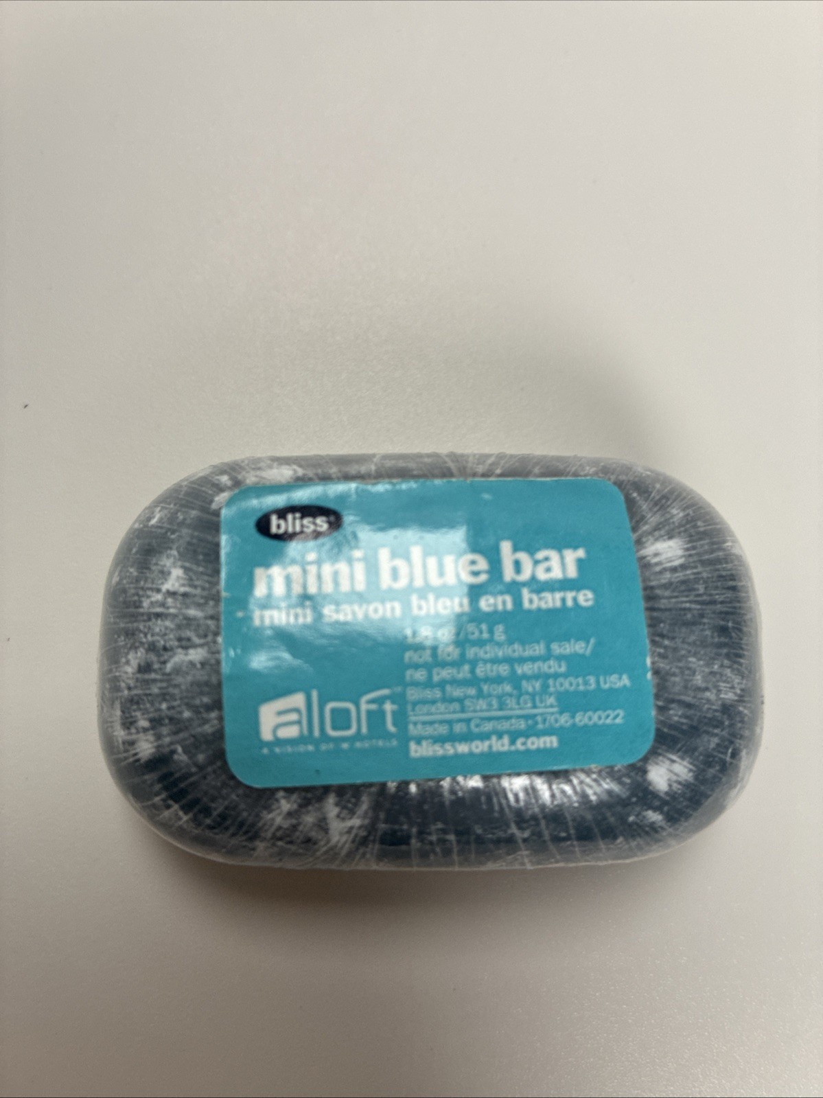 BLISS Mini Blue Massage Bar Soap Wrapped 1.8 oz / 51g RARE Discontinued