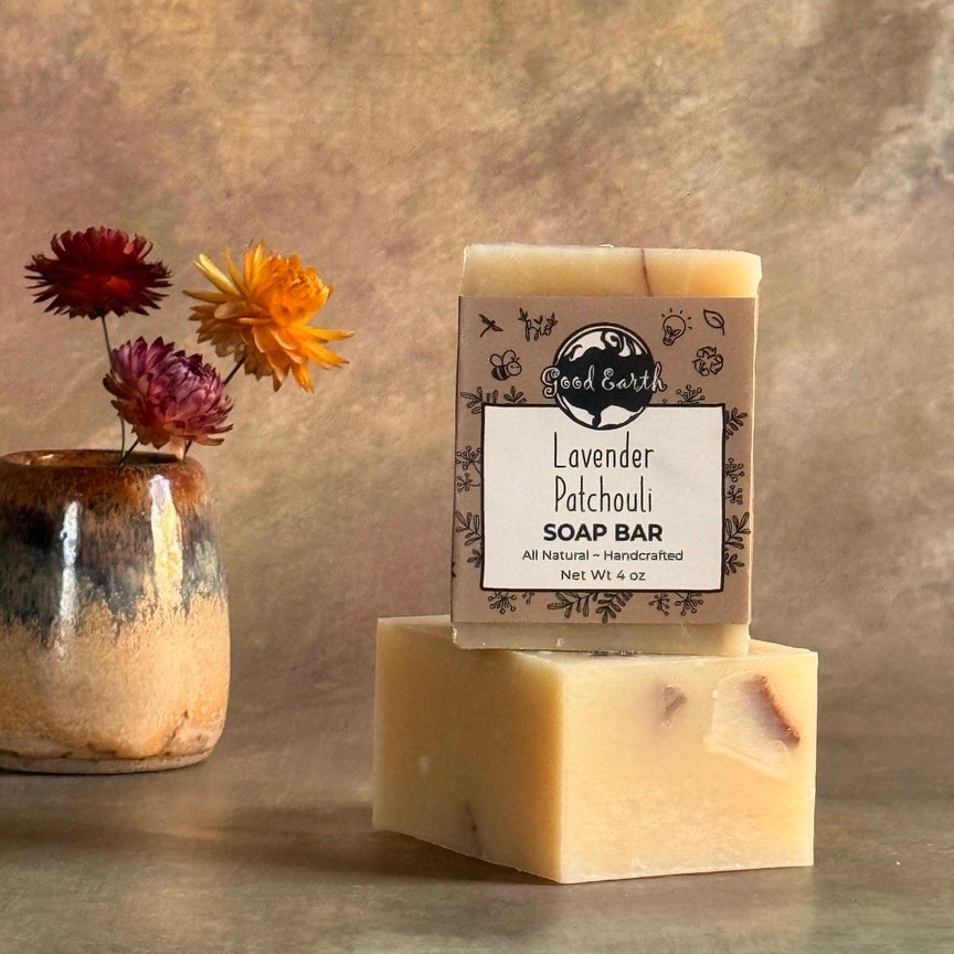 Lavender Patchouli Soap Bar By Good Earth Soap Co. 100% Natural Ingredients
