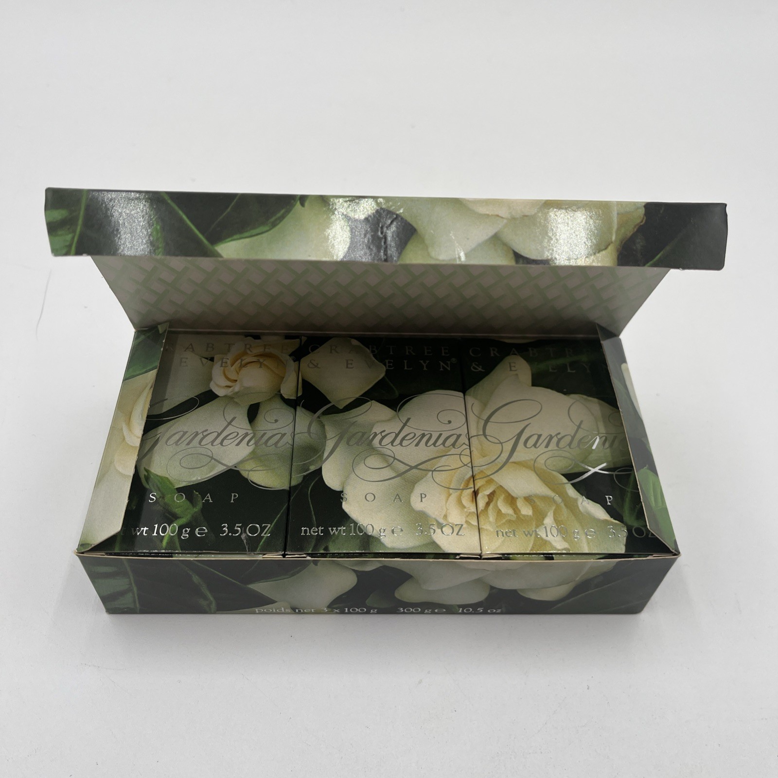Crabtree & Evelyn Vintage 1990 Paris Gardenia Soap Lot of 3 Bars 10.5 oz NEW