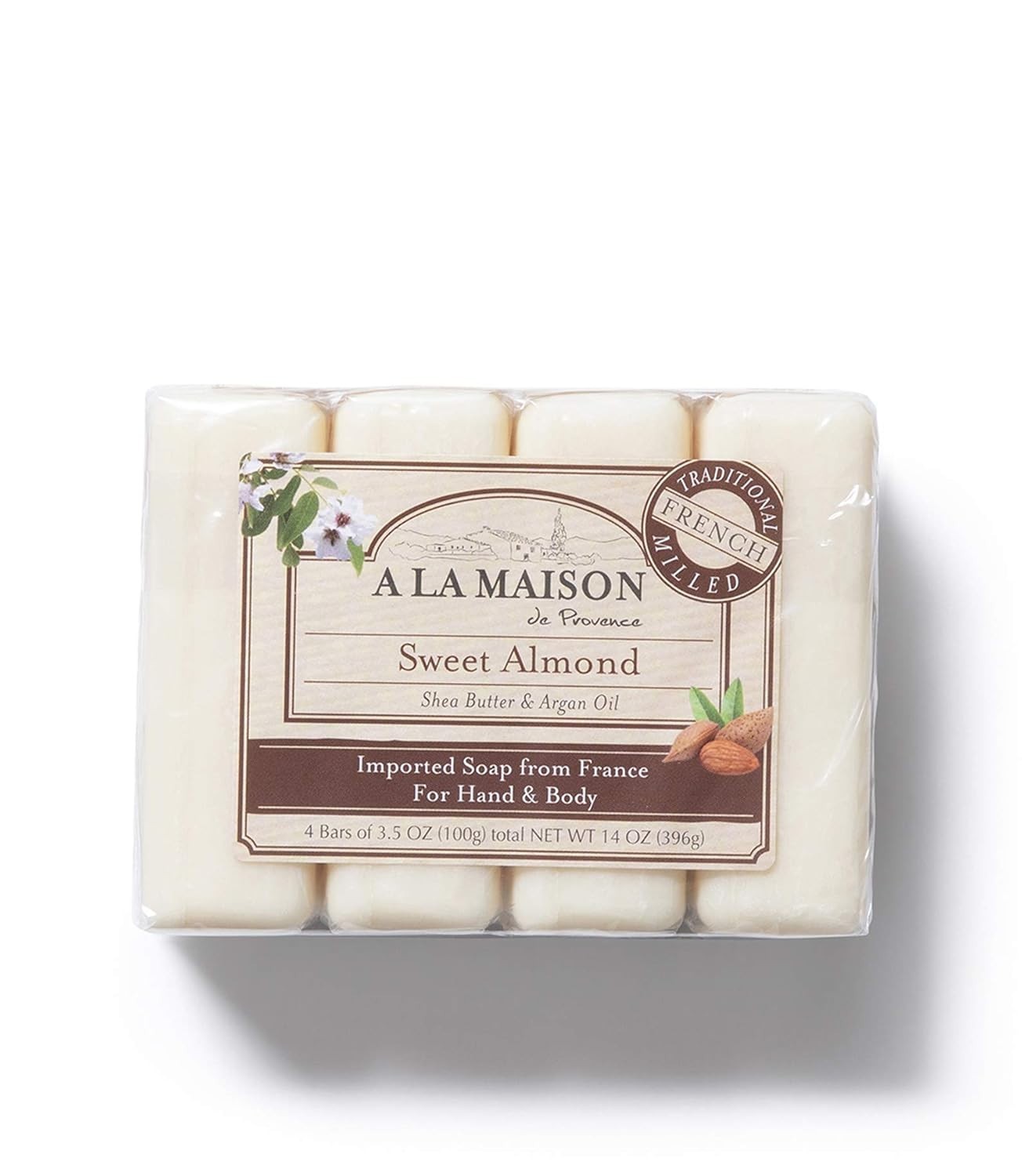 (3 pack) A LA MAISON Sweet Almond Bar Soap (12 Bars of Soap, 3.5 oz)