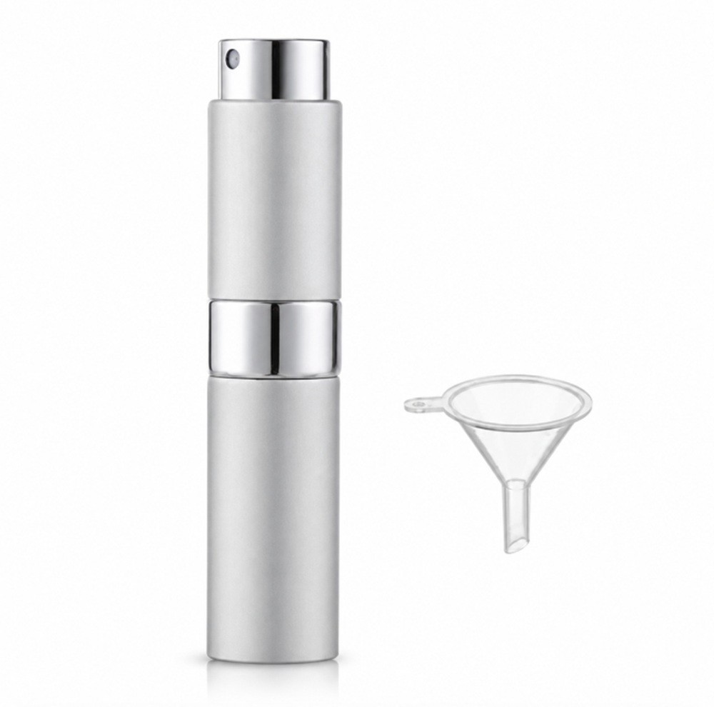 8ML Rotating Aluminum Perfume Mist Spray-Mini Refillable Travel Perfume Atomizer