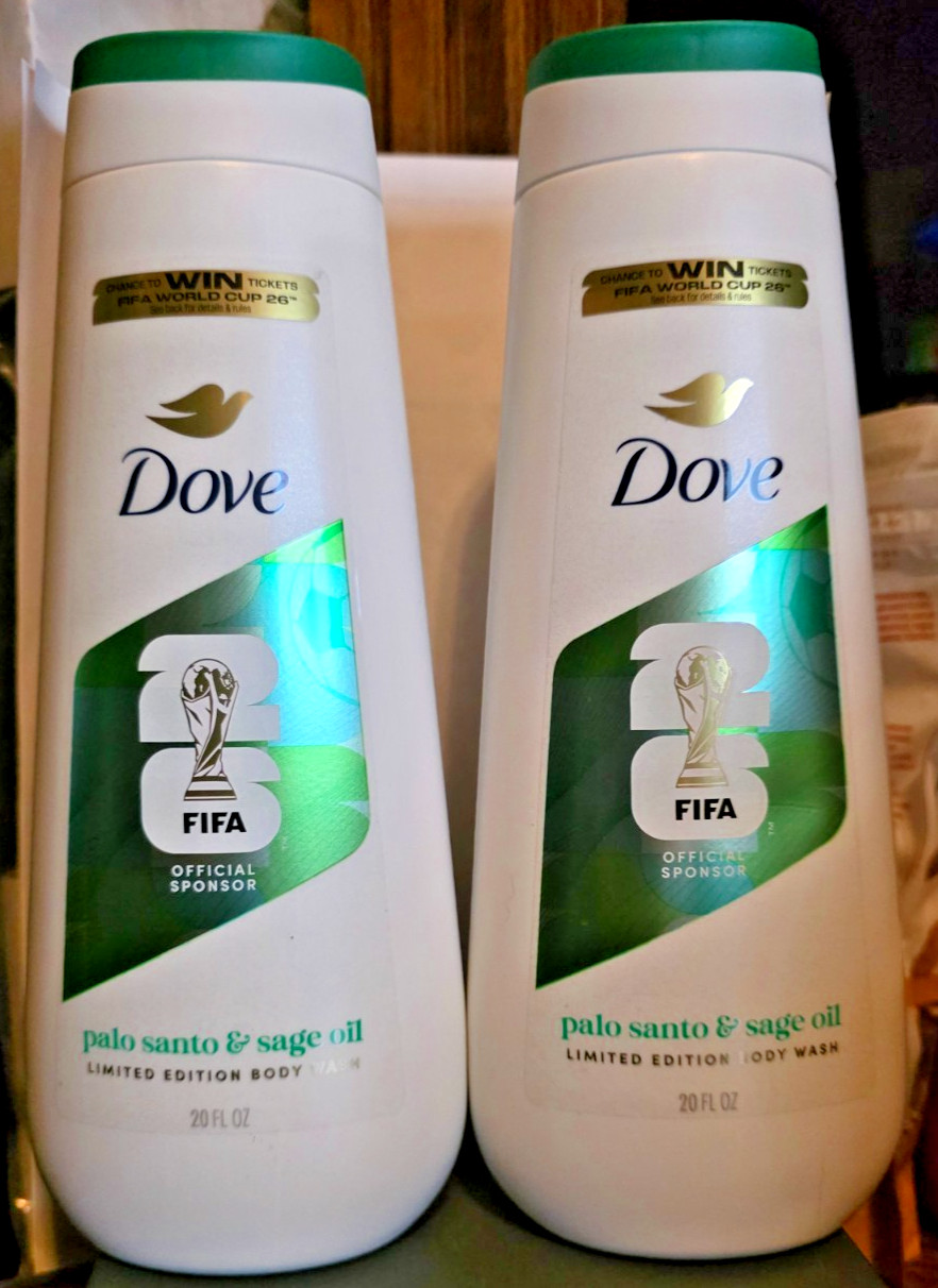 Dove FIFA Limited Edition Body Wash, Palo Santo & Sage Oil, 20oz (pack of 2)