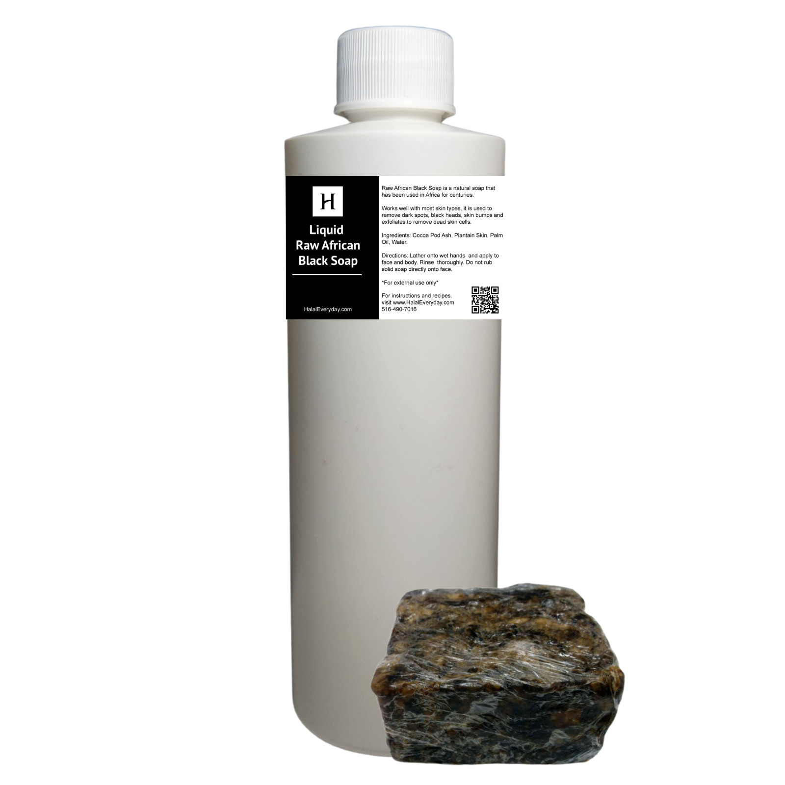 Liquid Raw African Black Soap – 100% Pure & Natural Organic Bath Body Face Wash