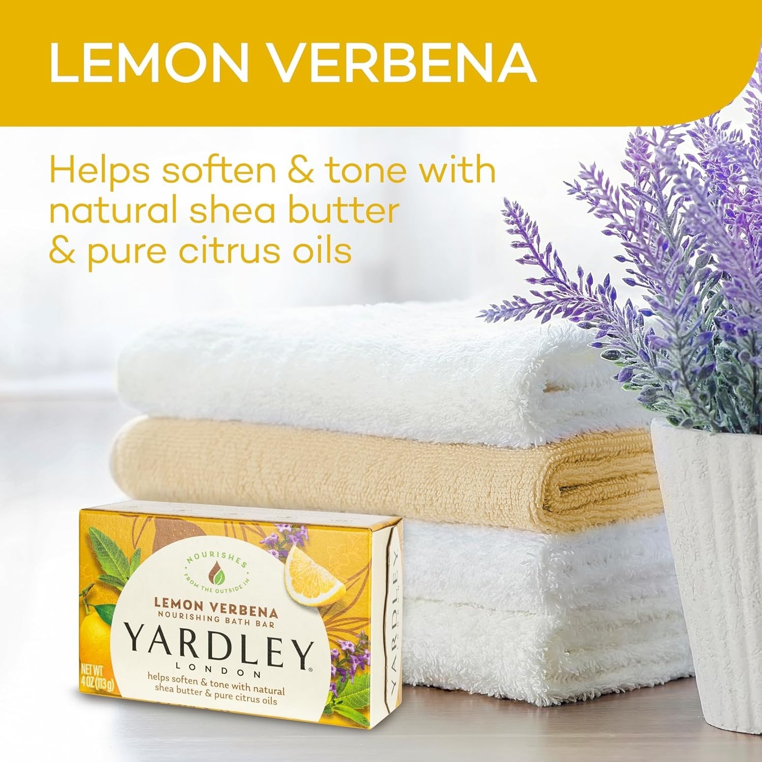 Lemon Verbena Shea Butter Bath Bar 4oz – Naturally Moisturizing Luxury Soap