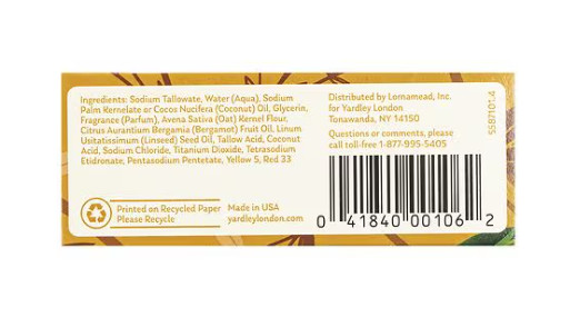 Set of 7 Yardley of London Oatmeal & Almond Nourishing Bath Bar Soap 4 oz Each