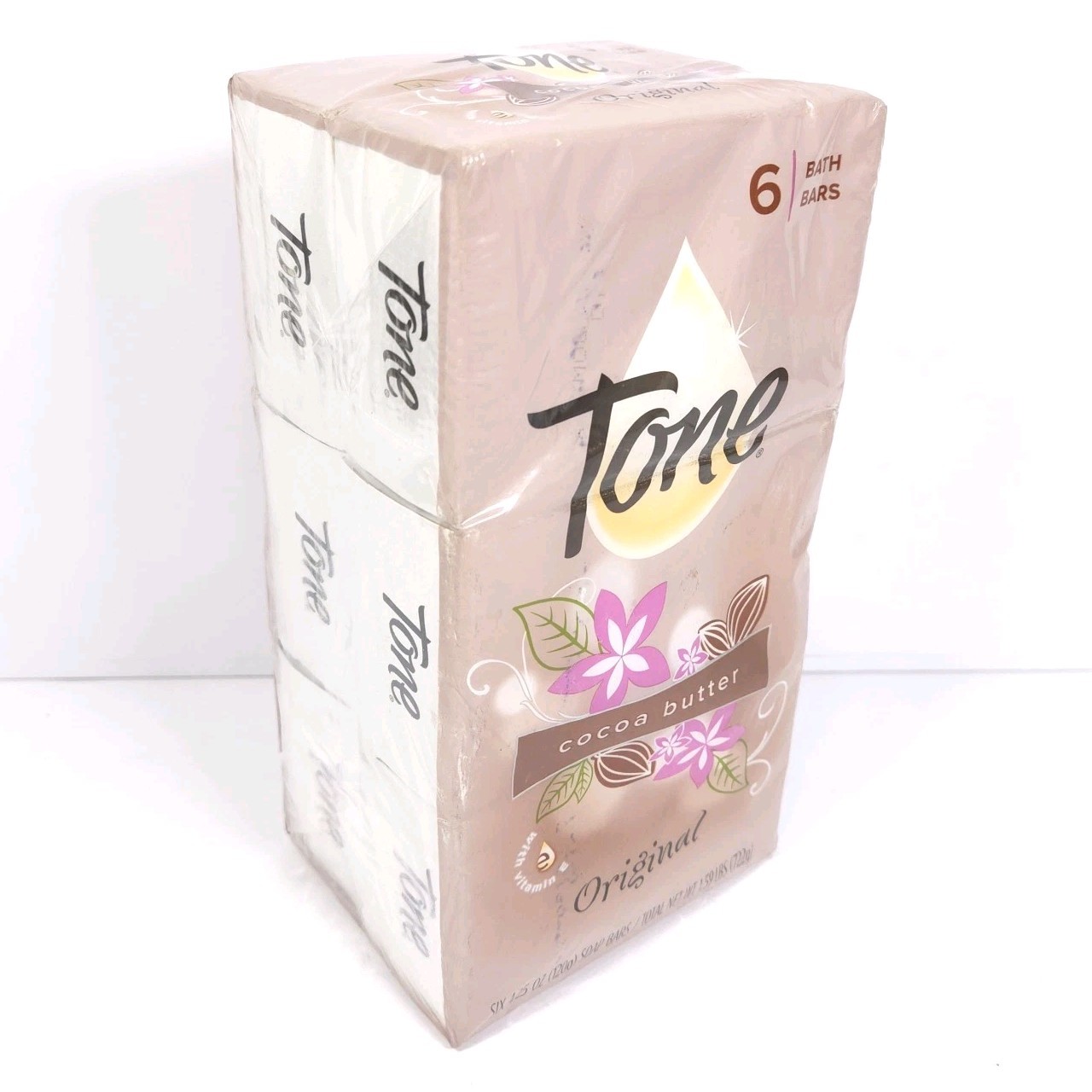 Tone Original Cocoa Butter 6 Pack Bar Soap NEW Factory Sealed 4.25 oz bars