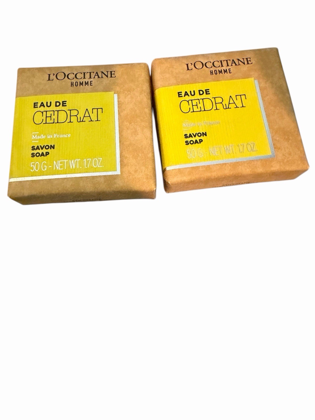 L’Occitane Eau de Cedrat Savon Bar Soap 1.7 oz Each – Lot of 2 – NEW
