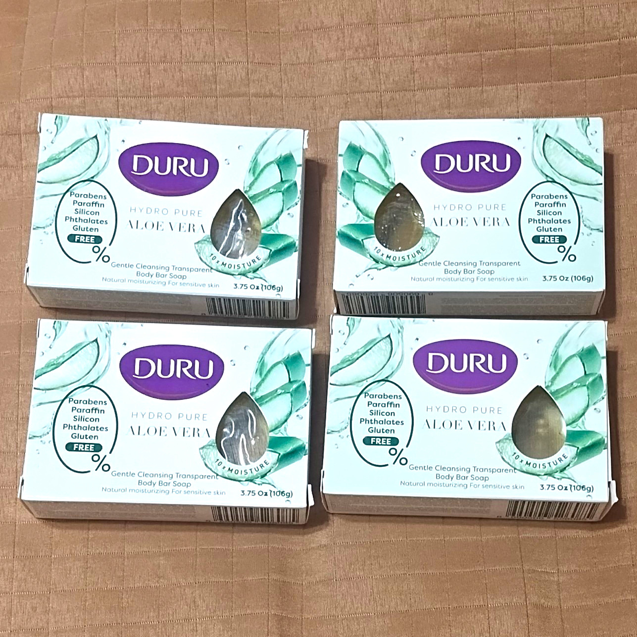 4 Piece Duru Hydro Pure Aloe Vera Body Bar Soap Multipack 4 x 3.75 oz