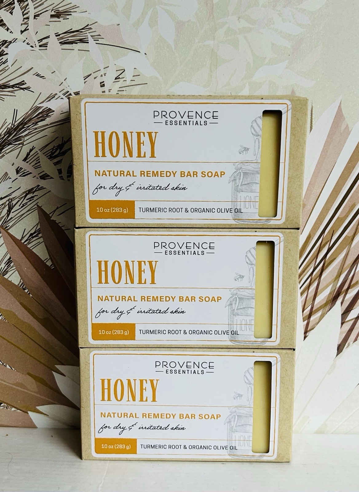 3-Pack Provence Essentials ~ Honey Bar Soap with Turmeric 10 oz Each