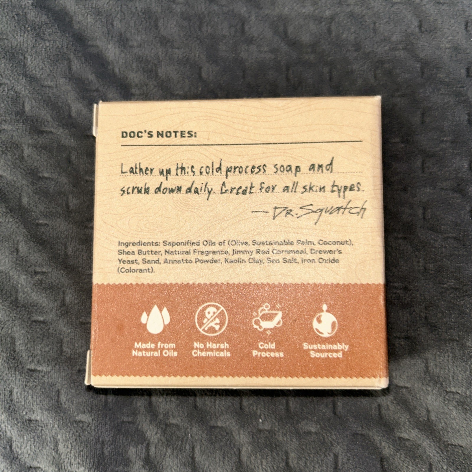 Dr. Squatch Bar Soap for Men Wood Barrel Bourbon Jimmy Red Corn and Sand 5 Ounce