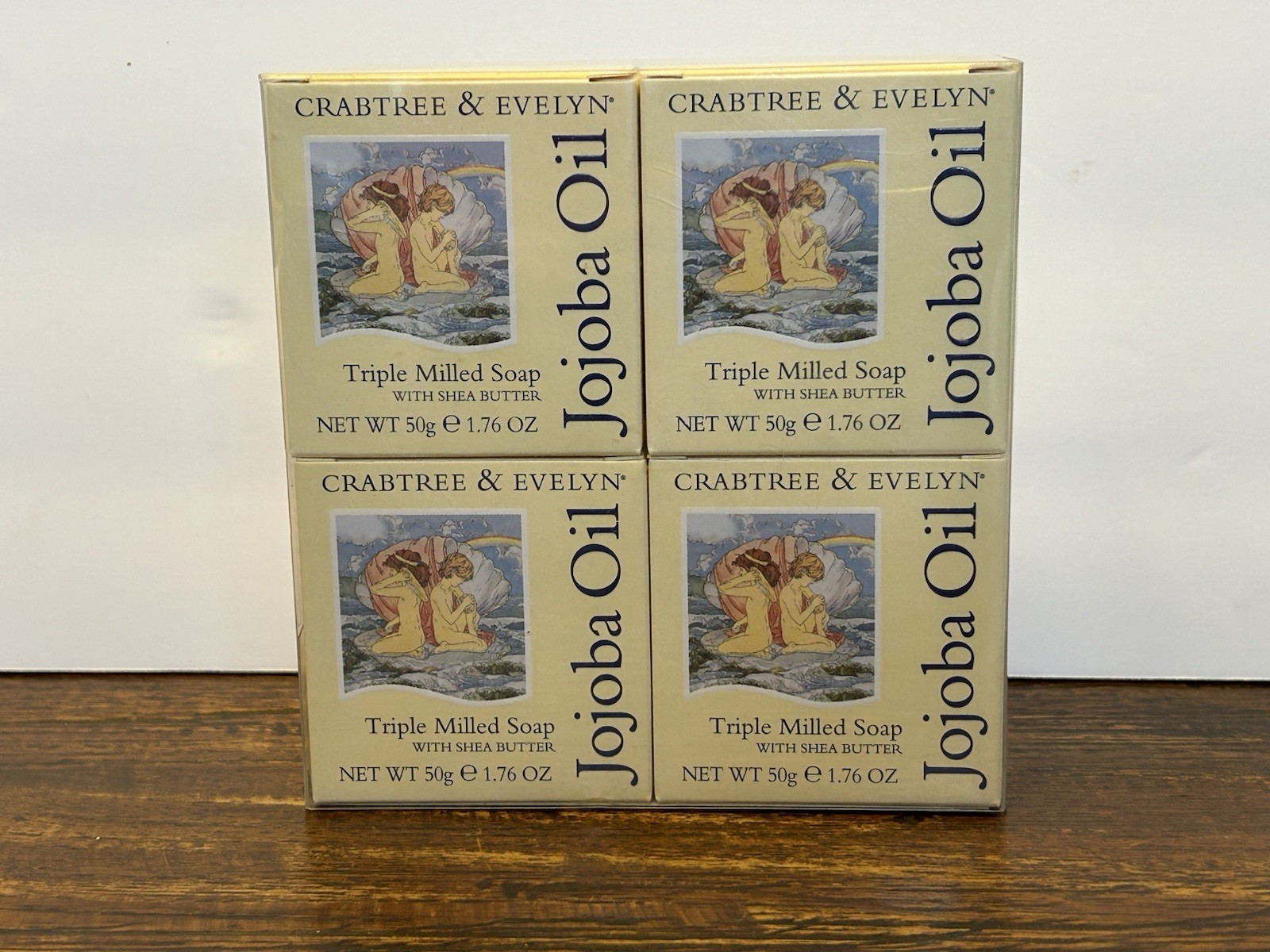 Crabtree & Evelyn Jojoba Oil Triple Milled Soap 4 Bars 1.76 oz each 200g