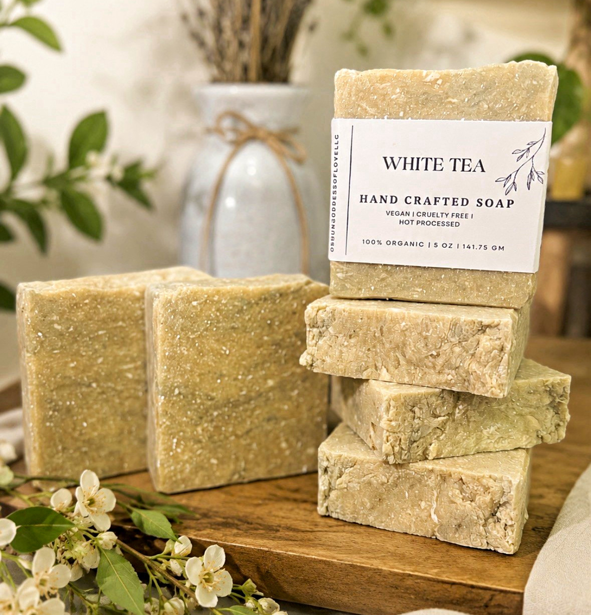 White Tea Soap Bar Organic Vegan Cruelty Free Hot 5oz
