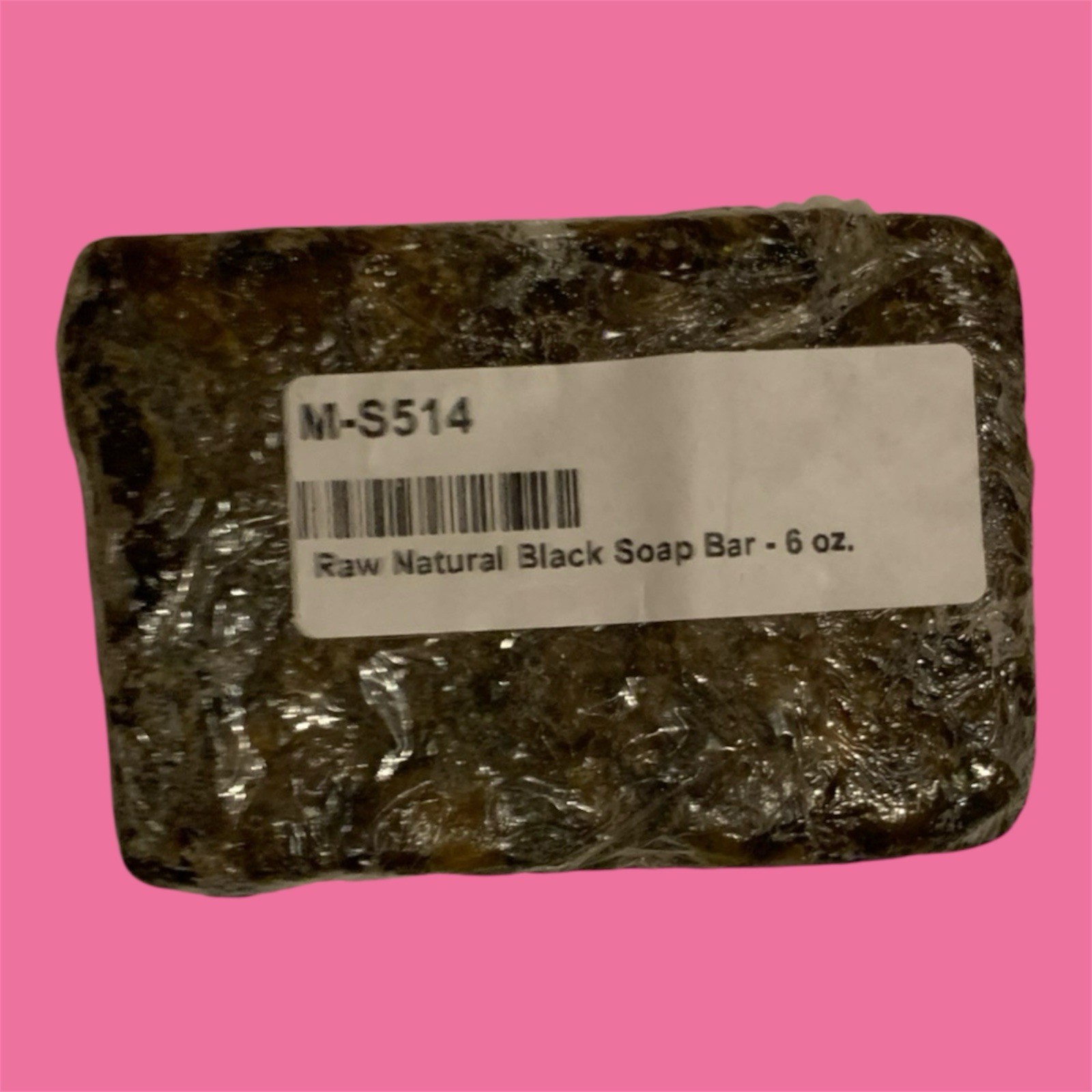 Raw Natural African Black Soap Bar 6 oz – with Sweet Almond Oil & Spring Flower