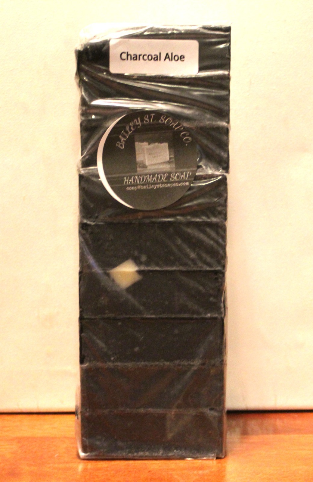 Charcoal Aloe Black Cold Processed handmade soap loaf, 9 precut bars
