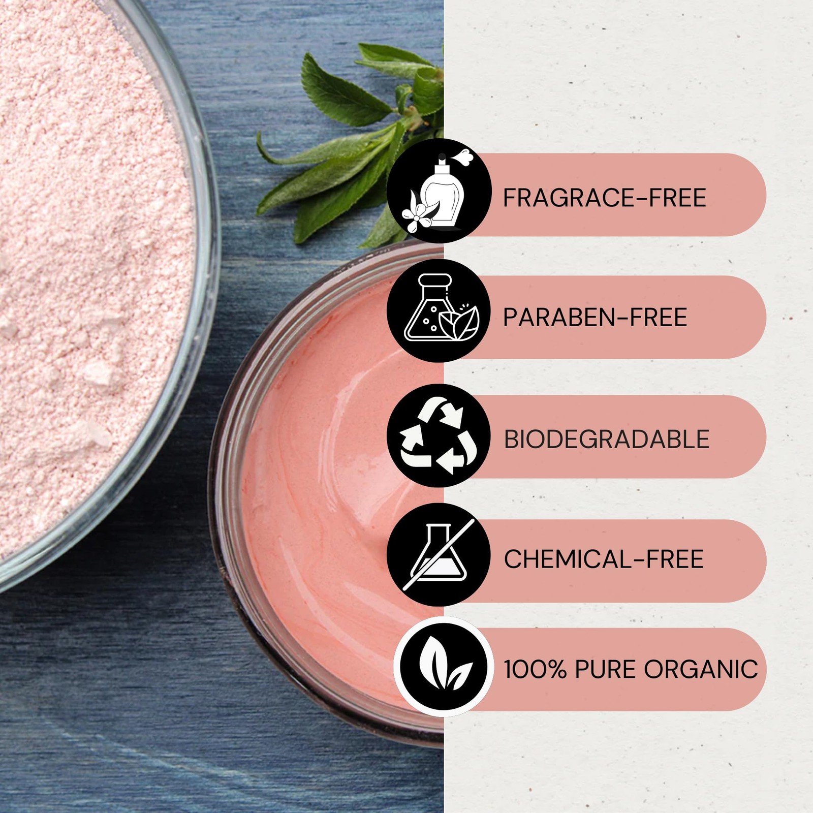 Organics Clay Cleansing Bar Soap, Organic Herbal Skin Detox with French Pink