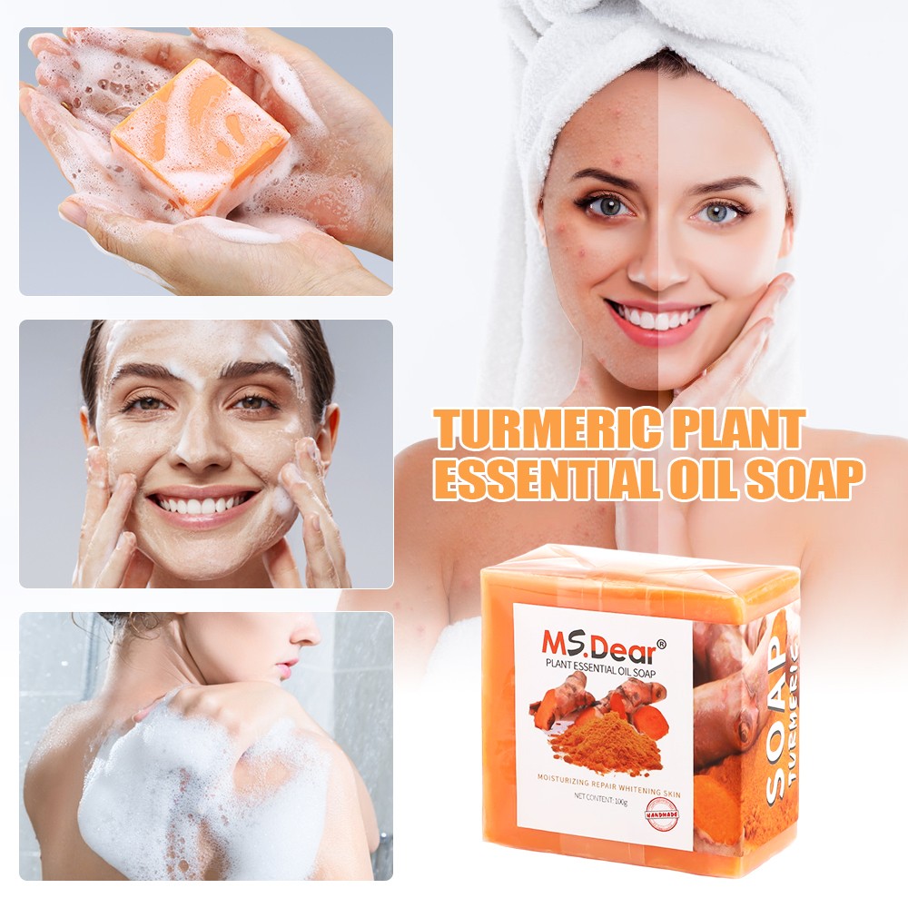 3/2Pcs Turmeric Soap Dark Spots Acne Face & Body Wash Brightening Bleaching Soap