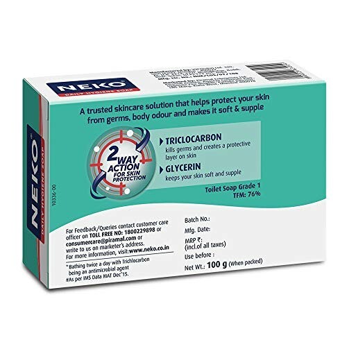 Neko Daily Hygiene Soap Germ Protection Unisex Bathing Bar Each 100g Pack Of 4