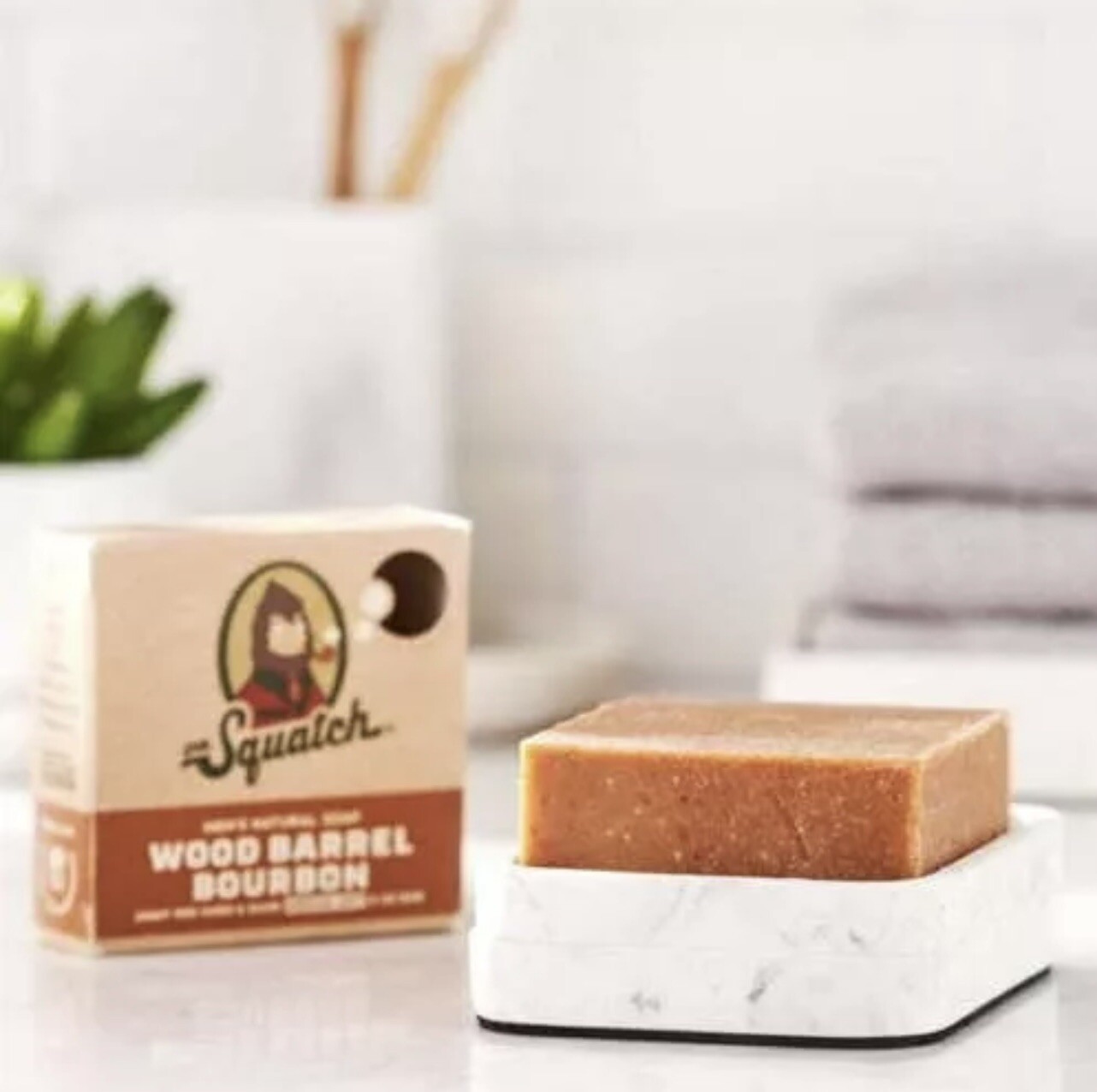 Dr. Squatch Bar Soap for Men Wood Barrel Bourbon 5 Ounce