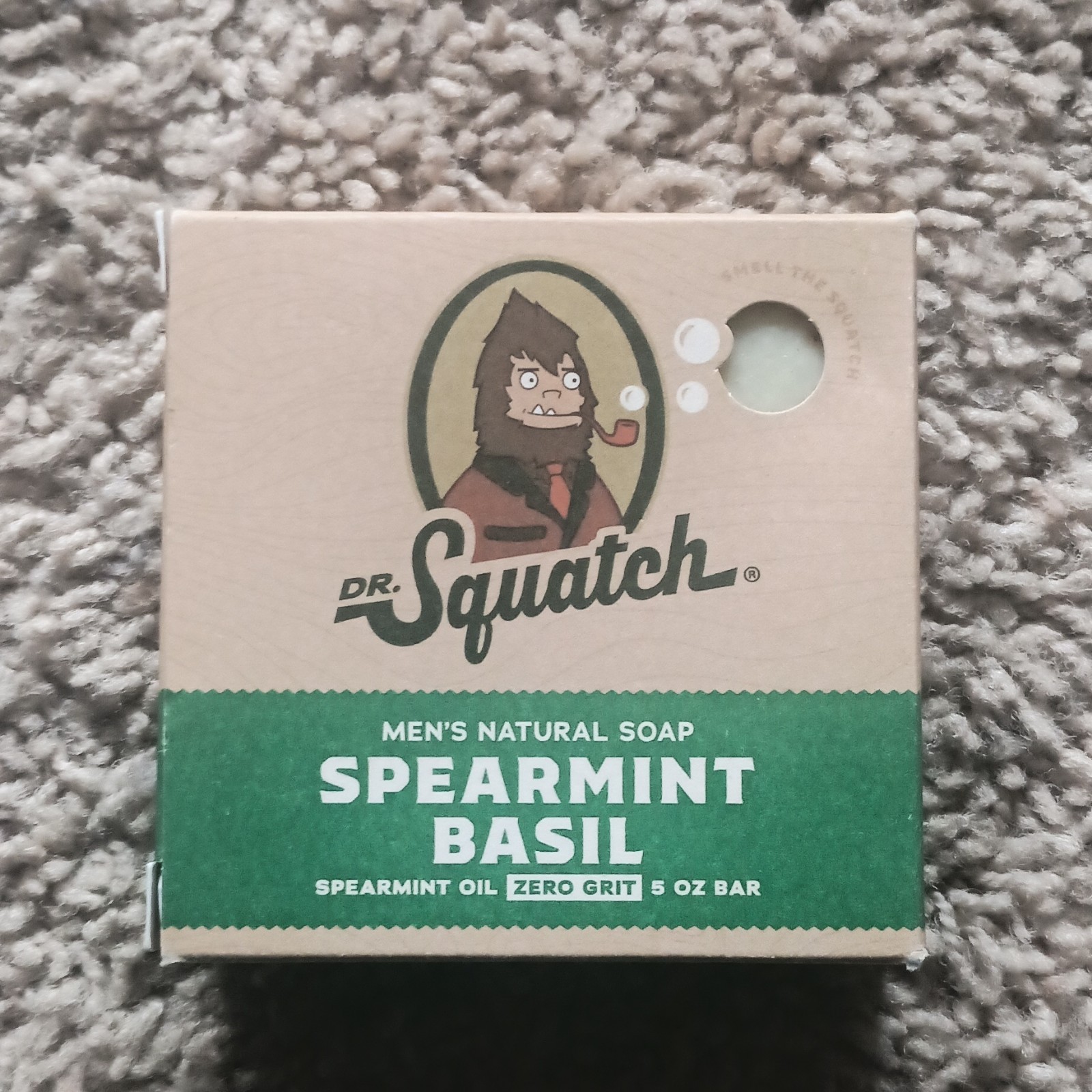 Dr. Squatch Men Spearmint Basil Bar Soap Spearmint Oil Zero Grit 5 oz