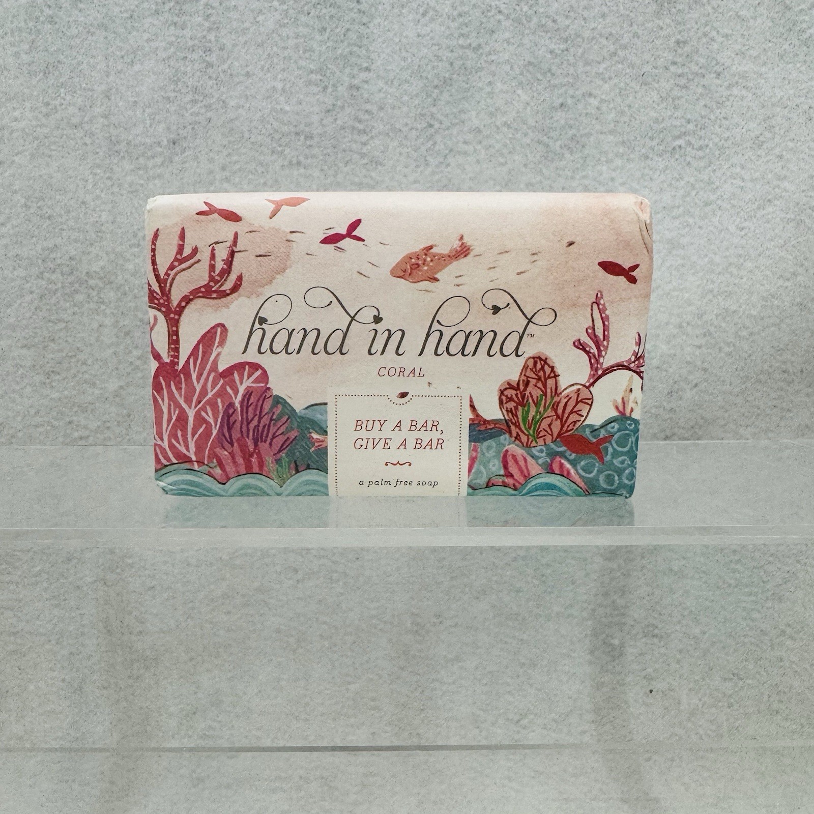 Hand In Hand Soap Bar * Coral * Natural * NEW * Palm Free Soap 5 ounce