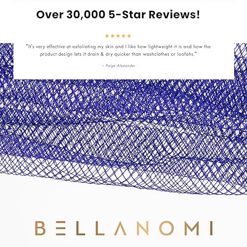 Bellanomi African Exfoliating Net Sponge 1 Count (Pack of 1), Navy Blue