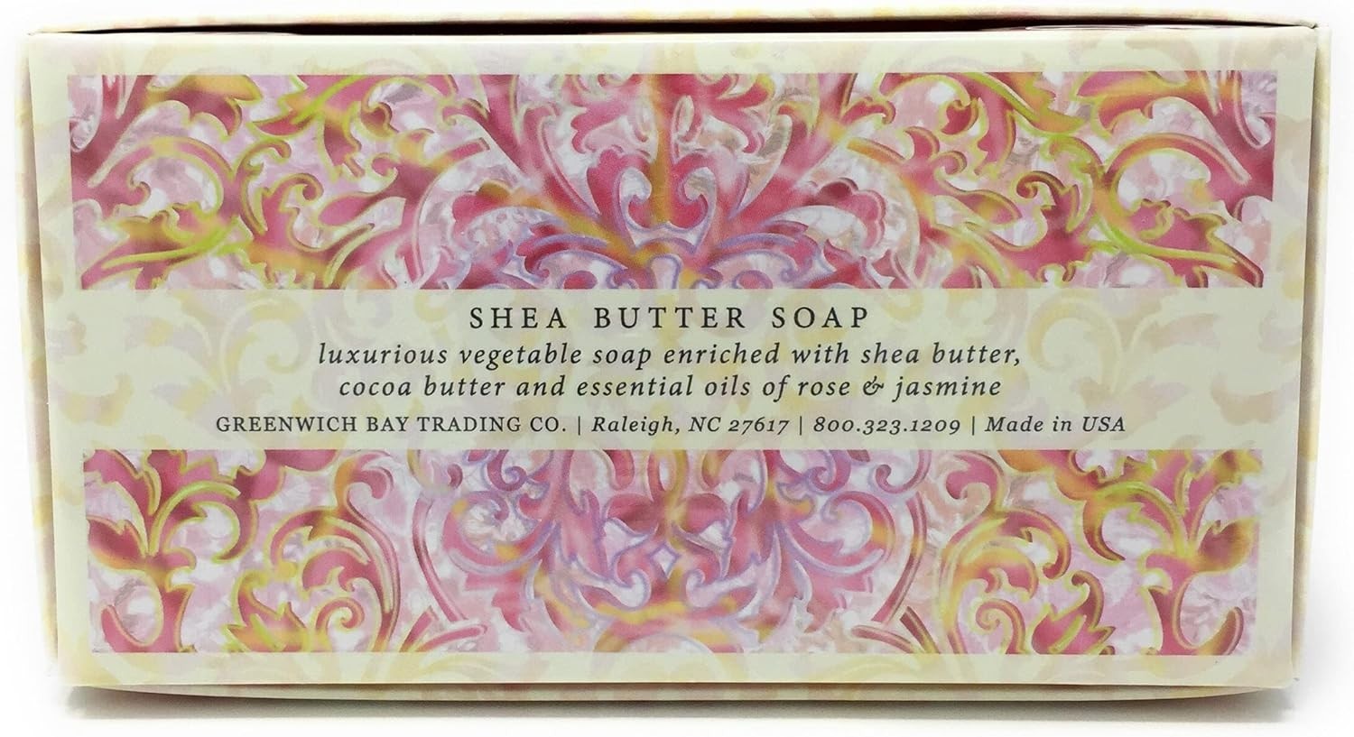 Gift Box of 3 Shea Butter Bars, 12.9 Oz Rosewater & Jasmine – All Skin Types