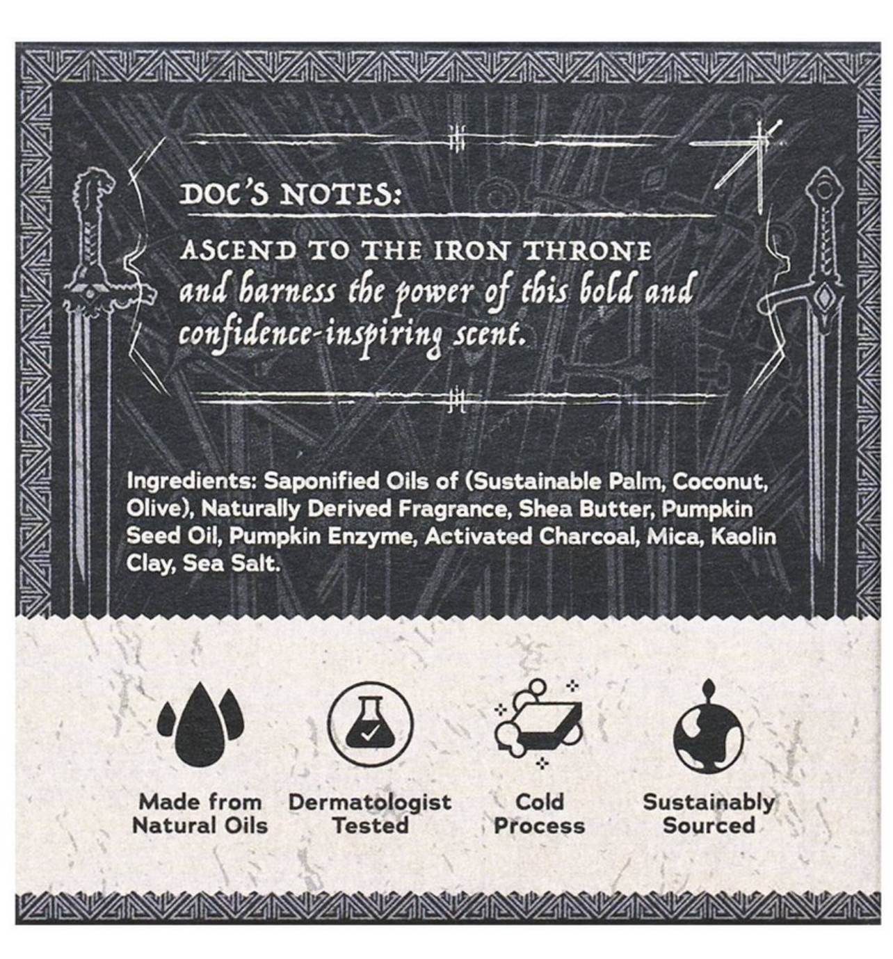 NIB~ Dr Squatch Game of Thrones Thousand Sword Scrub 5 oz Natural Bar Soap Men’s