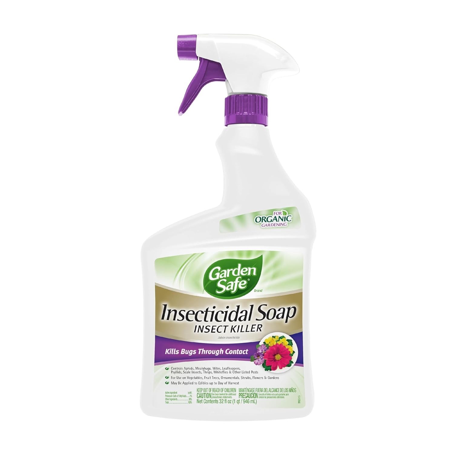 Insect Killer Soap 32 Oz for Organic Gardening Kills Aphids, Mites, Whiteflies