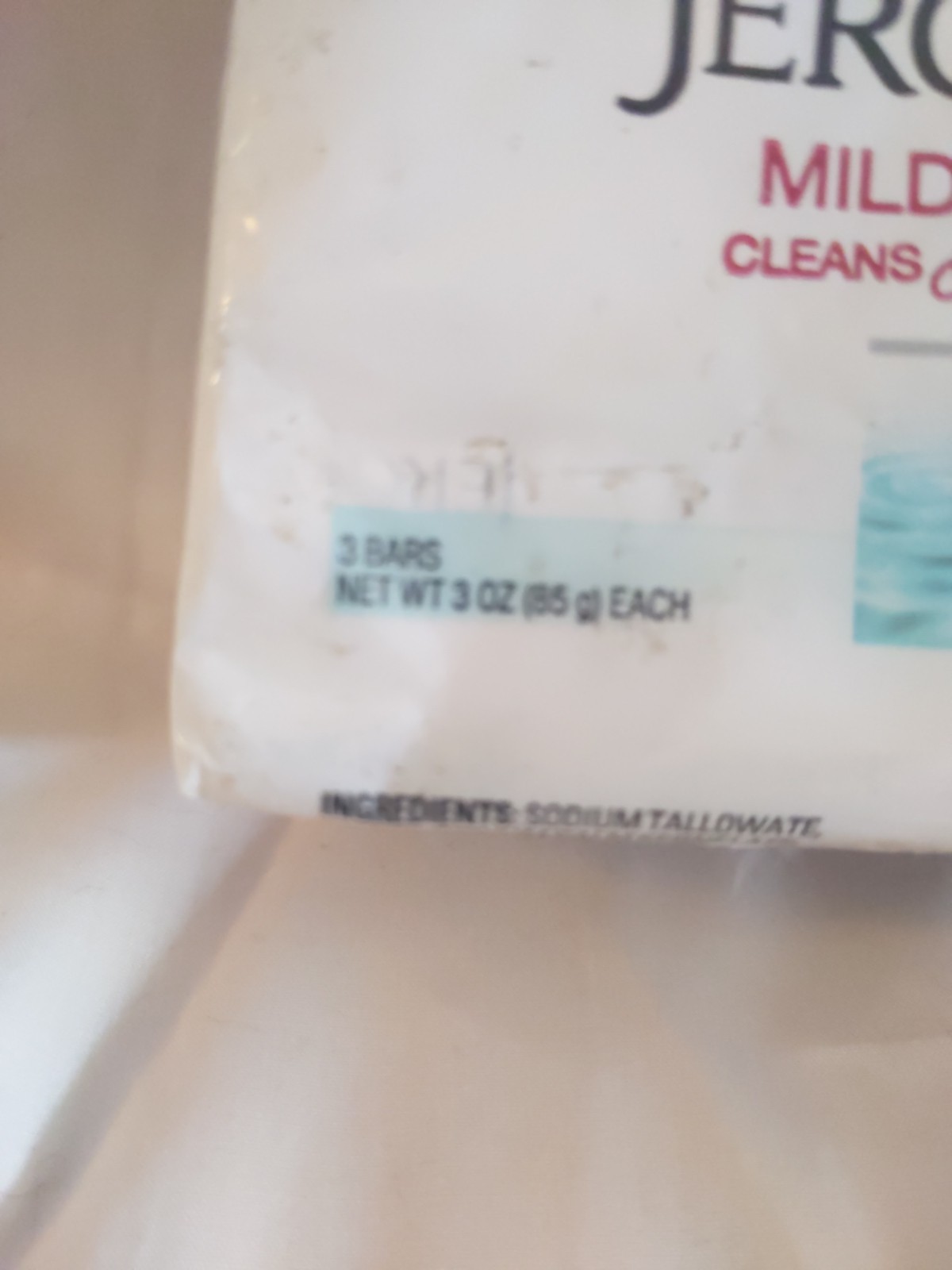 Jergens Mild Bar Soap Pure & Natural 3 Bars 3oz each 2019 Discontinued See Pics