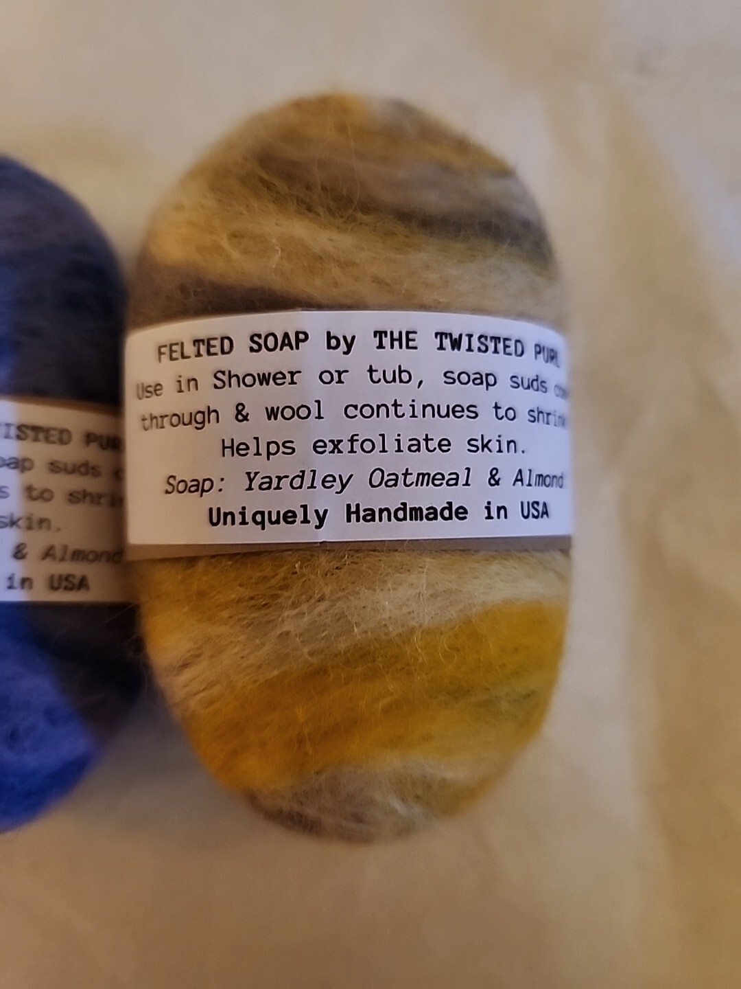Felted Wool Exfoliating Soap Hand Made In USA Rainbow Multicolor Lot Of 6