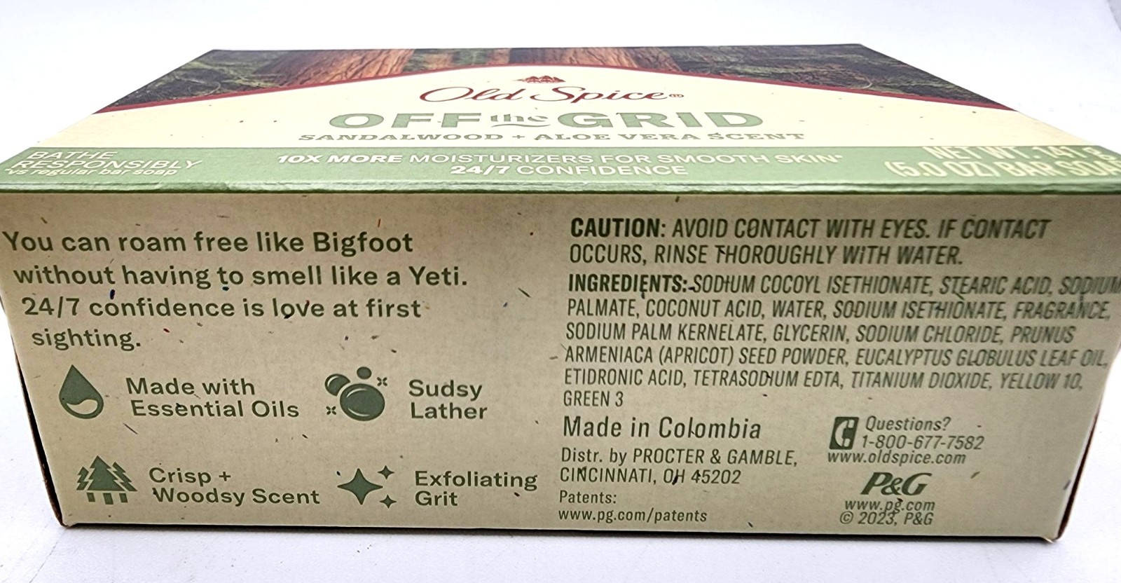 1 Bar Old Spice OFF THE GRID Moisturize Exfoliating Sandalwood Aloe Vera Soap