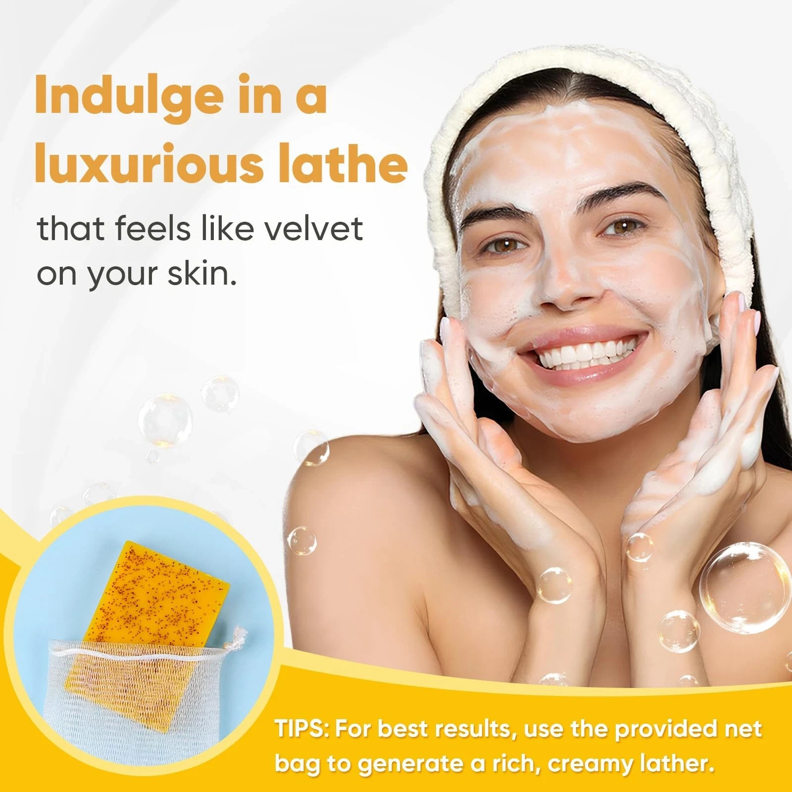 5 Pack Turmeric Soap, 80g Kojic Acid and Turmeric Soap Bar, Gently Clean the..