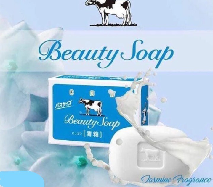 3 bars [COW BRAND] Beauty Bar Soap BLUE Jasmine Scent 85g JAPAN NEW