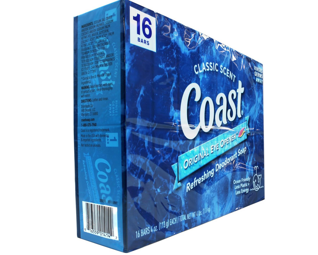 Coast® Classic Original Scent Refreshing Deodorant Soap 16 Bar 4oz Antibacterial